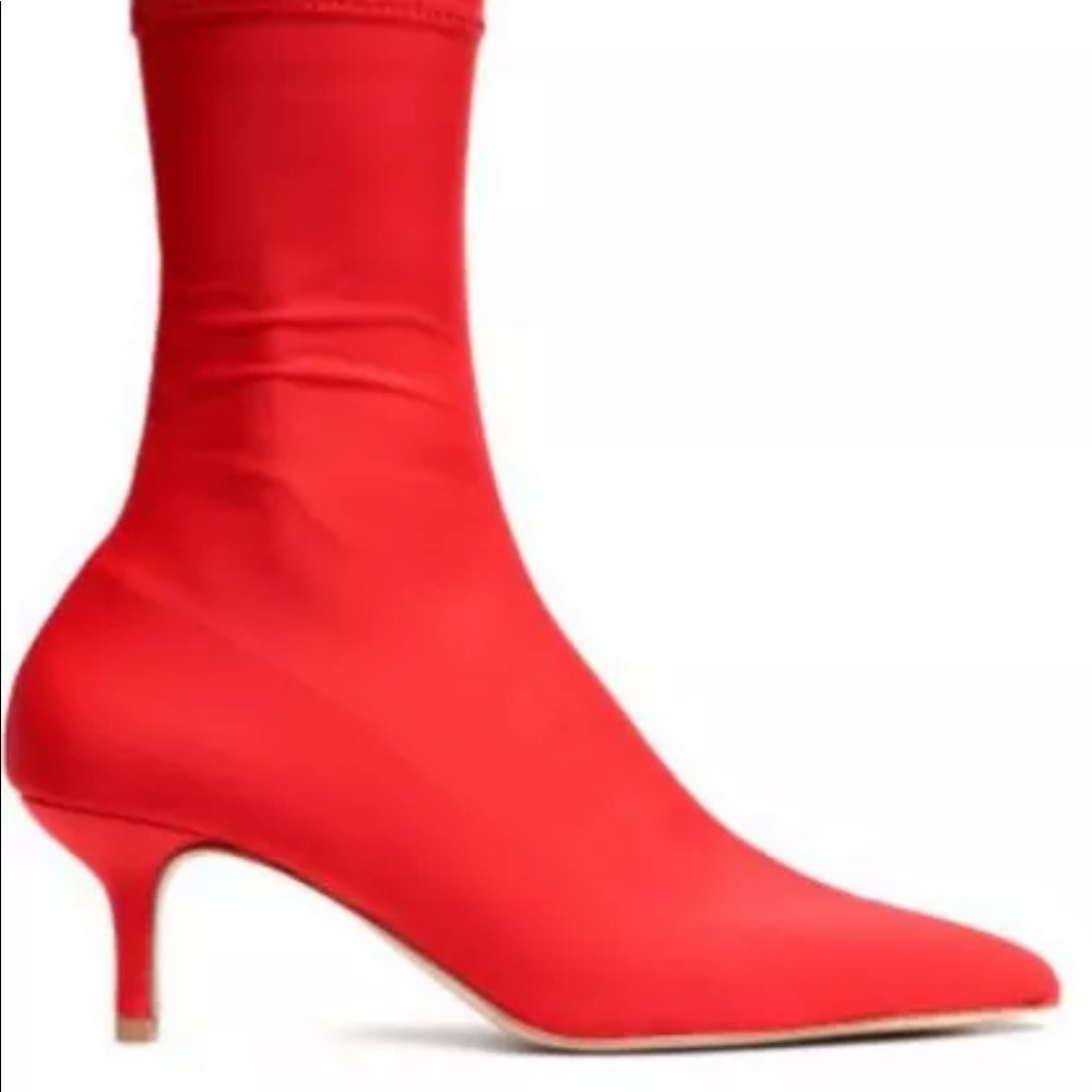 H&M red sock pumps 36, worn once!